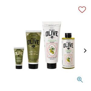 KORRES Pure Greek Olive Skin Care 4-Piece Set Bergamot Body Treatment Hand NAIL